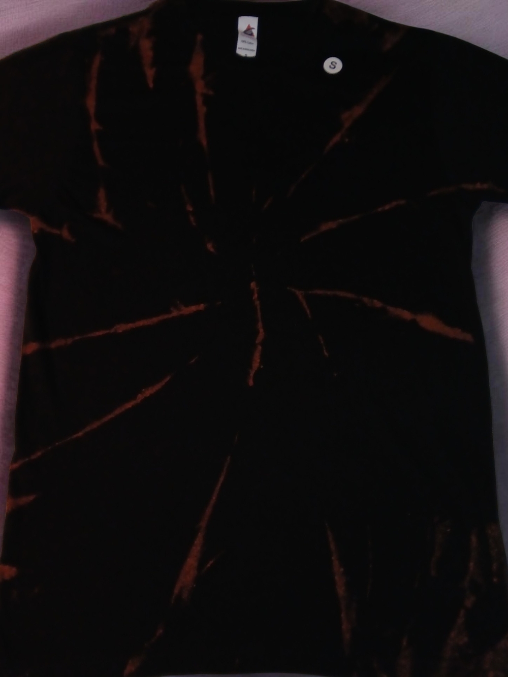Black & Rust Tie-Dye Short Sleeve Tee - Small